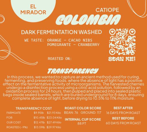 Colombia Washed Dark Fermentation Catiope