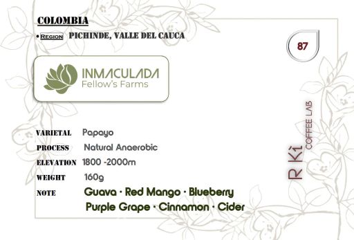 Colombia-Inmaculada Fellows Farms Papayo Natural