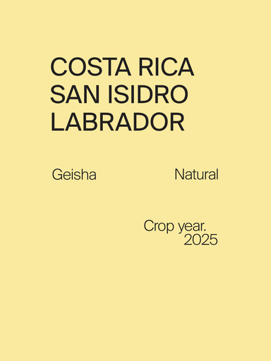 Costa Rica San Isidro Labrador Geisha Natural