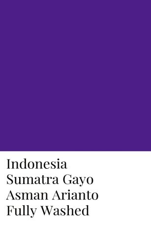 Indonesia Sumatra Gayo Asman Arianto Fully Washed