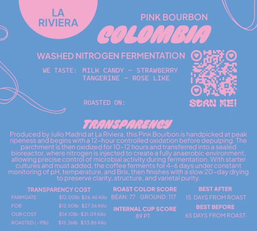 Colombia Pink Bourbon Washed Nitro