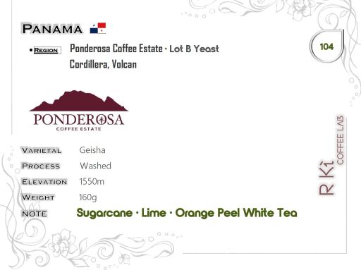 Panama-Ponderosa Geisha Washed Lot B Yeast