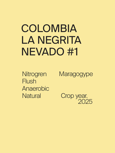 Colombia La Negrita Nevado #1 Maragogype Nitrogen Flush Anaerobic Natural
