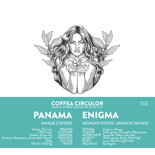 PANAMA Savage Coffees Morgan Estate Enigma Geisha Carbonic Maceration Extended Natural