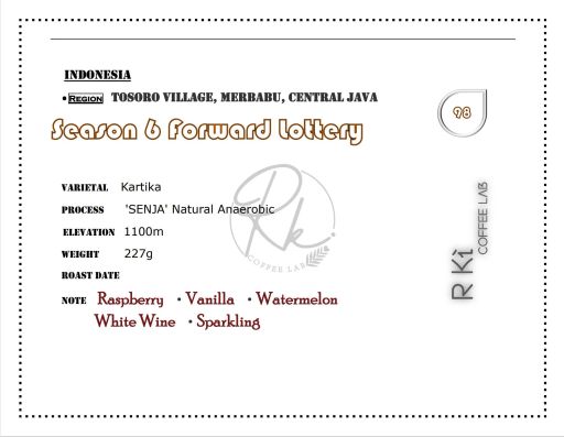 Indonesia CATUR Coffee 'SENJA' Natural Anaerobic