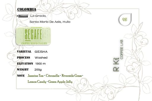 Colombia La Gracia Santa Maria De Asis Geisha Washed