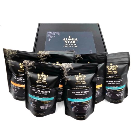 100% Kona Coffee Samplers Gift Box 2oz
