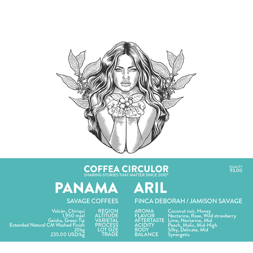 PANAMA Savage Coffees Finca Deborah Geisha Aril Extended Natural CM Washed Finish