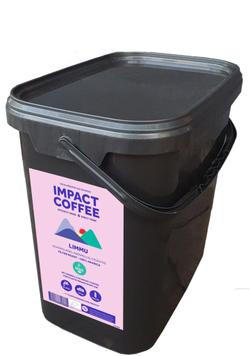 Limmu - 100% Bio-Arabica schokoladig-karamellig-fruchtig - im 3,5 kg Pfandbehälter für Büros