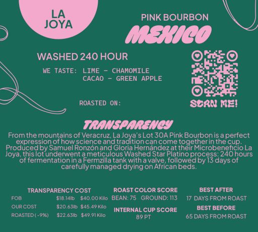 Mexico Pink Bourbon Washed 240 Hour