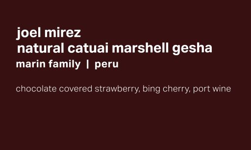 Joel Mirez Marin Family - Anaerobic Natural Catuai Marshell Gesha