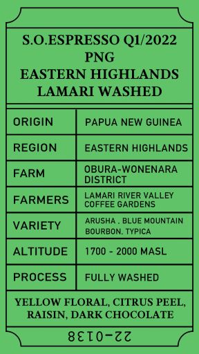 SOE Papua New Guinea Lamari Washed Q1/2022