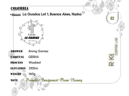 Colombia-La Guadua Farm Geisha Lot 1 Washed