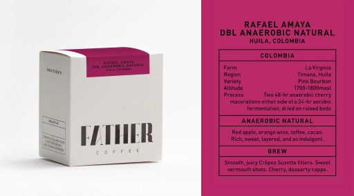 Rafael Amaya Double Anaerobic Natural Pink Bourbon, Huila, Colombia