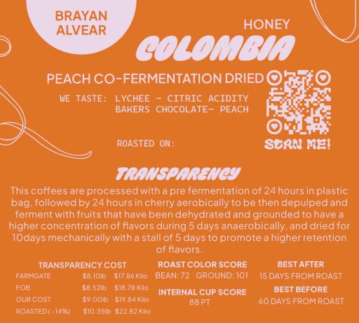 Colombia Peach Co-Fermentation Dried Honey