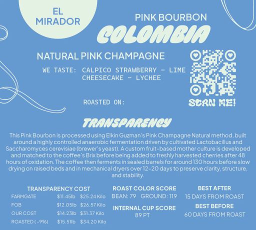 Colombia Natural Pink Champagne Pink Bourbon