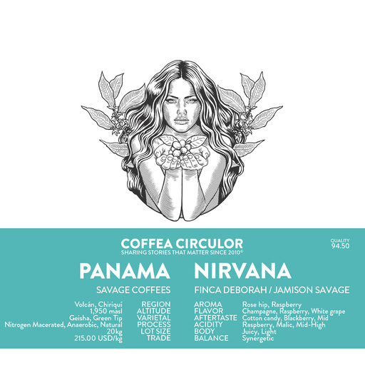 PANAMA Savage Coffees Finca Deborah Nirvana Nitrogen Macerated Anaerobic Natural
