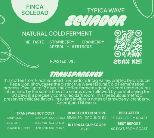 Ecuador Typica Wave Natural Cold Ferment - Finca Soledad