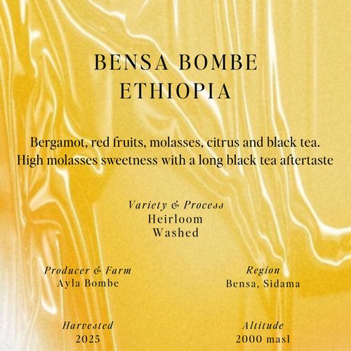 Heirloom, Washed, Bensa Bombe, Ethiopia