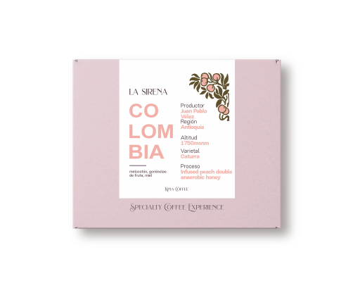 La Sirena . Peach infused fermentación, Anaerobic Honey. Café de Colombia