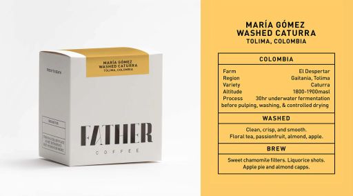 María Gómez Washed Caturra, Tolima, Colombia