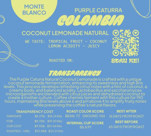 Colombia Natural Coconut Lemonade Purple Caturra