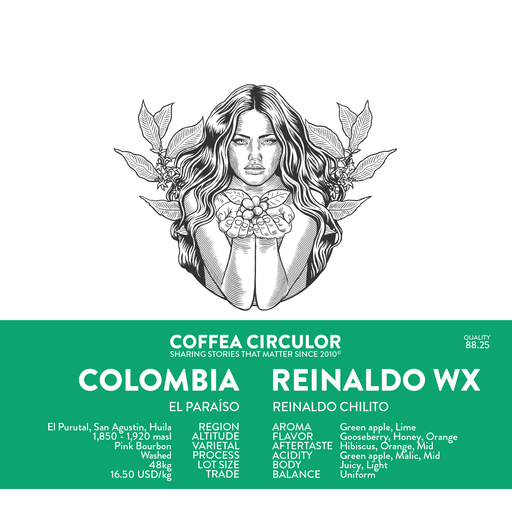 COLOMBIA Reinaldo Chilito Pink Bourbon Washed WX