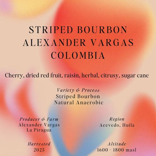 Espresso Striped Bourbon, Natural Anaerobic, Alexander Vargas, Colombia
