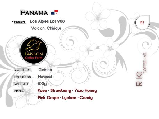 Panama-Janson Farm-Los Alpes Lot 908 Geisha Natural