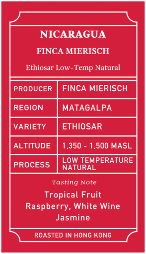Nicaragua Finca Mierisch La Huella Ethiosar Low Temperature Natural
