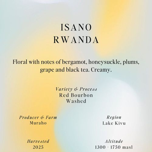 Espresso Red Bourbon, Washed, Isano, Rwanda