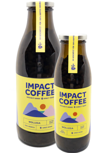 Wollega 100% Bio-Arabica-Bohnen im Mehrwegglas