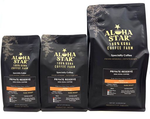 Aloha Star 100% Kona Coffee Private Reserve Honey Dark Roast