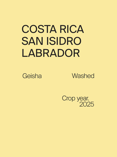 Costa Rica San Isidro Labrador Geisha Washed