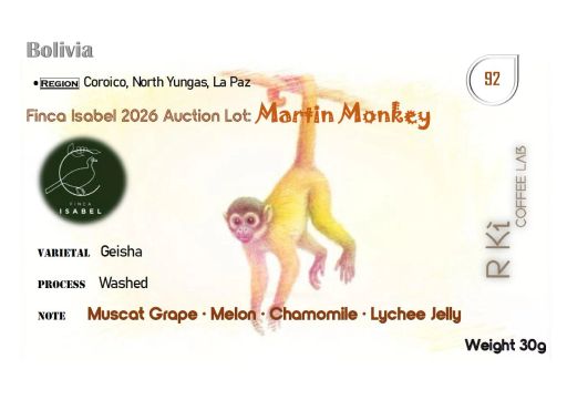 Bolivia-Finca Isabel 2026 Auction Lot Martin Monkey ISA-09 Geisha Washed