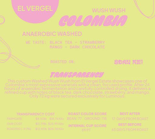 Colombia Anaerobic Washed Wush Wush