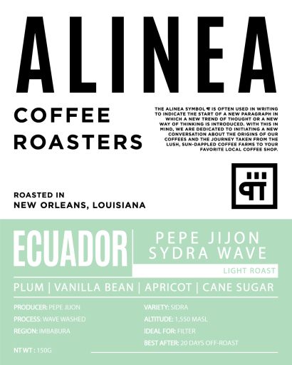 Ecuador Pepe Jijon Finca Soledad Sidra - Wave Washed