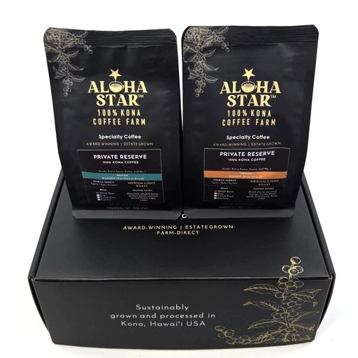 100% Kona Coffee Gift Box 8oz Duo — Private Reserve