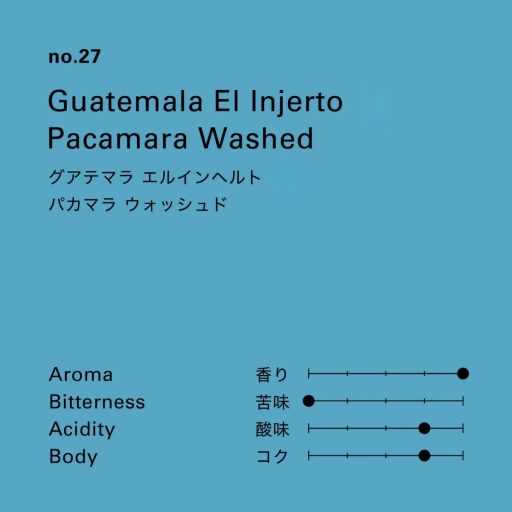 no.27 グアテマラ エルインヘルト パカマラ ウォッシュド
