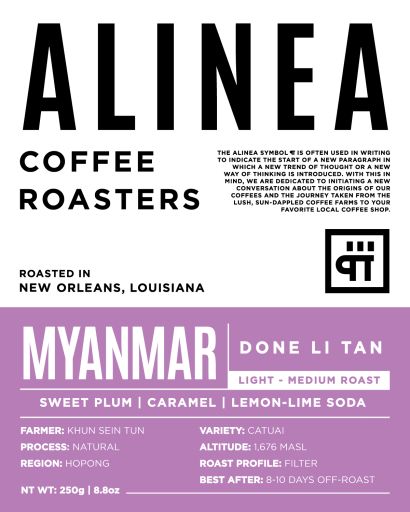 Myanmar Done Li Tan Natural Coffee