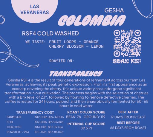 Colombia Geisha RSF4 Cold Washed